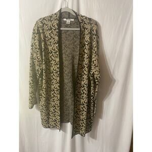 Vintage Nygard Collection Gold Metallic Thread & Black Sweater Jacket XL